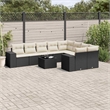 vidaXL 10 Piece Poly Rattan Sofa Set in Black/White/Cream