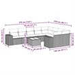 vidaXL 10 Piece Poly Rattan Sofa Set in Black/White/Cream