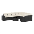 vidaXL 10 Piece Poly Rattan Sofa Set in Black/White/Cream