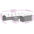 vidaXL 10 Piece Poly Rattan Sofa Set in Gray/Beige