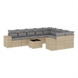 vidaXL 10 Piece Poly Rattan Sofa Set in Gray/Beige