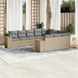 vidaXL 10 Piece Steel Sofa Set in Beige