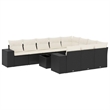 vidaXL Poly Rattan Large Sofa Set in Black