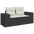 vidaXL Poly Rattan Large Sofa Set in Black