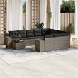 vidaXL 11 Piece Steel Sofa Set in Gray