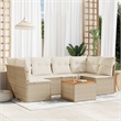 vidaXL Solid Acacia Wood Sofa Set in White/Cream/Beige