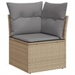 vidaXL 8 Piece Poly Rattan Sofa Set in Beige