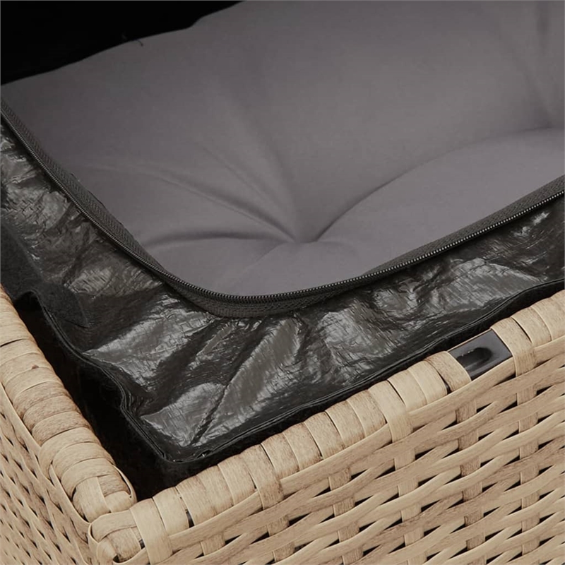 vidaXL 8 Piece Poly Rattan Sofa Set in Beige