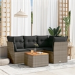 vidaXL Solid Acacia Wood Small Sofa Set in Gray