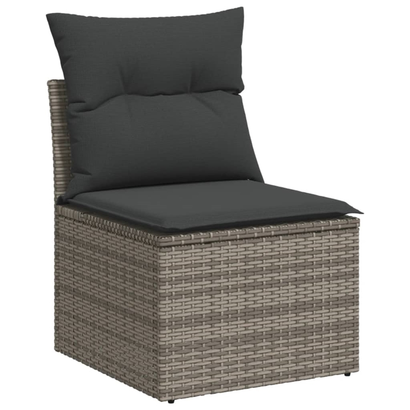 vidaXL Solid Acacia Wood Small Sofa Set in Gray