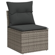 vidaXL Solid Acacia Wood Small Sofa Set in Gray