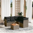 vidaXL 6 Piece Solid Acacia Wood Sofa Set in Gray