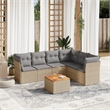 vidaXL 7 Piece Steel Sofa Set in Gray/Beige