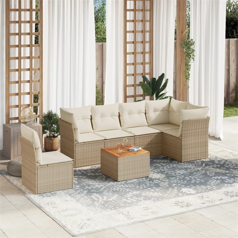 vidaXL 7 Piece Sofa Set in Beige
