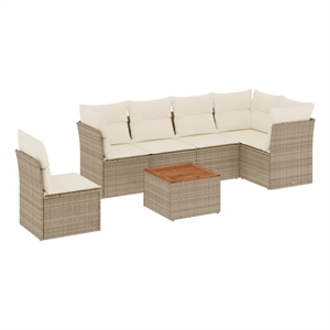 vidaXL 7 Piece Sofa Set in Beige