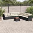 vidaXL 10 Piece Sofa Set in Black/Cream