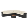 vidaXL 10 Piece Sofa Set in Black/Cream