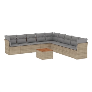 vidaXL 10 Piece Large Sofa Set in Beige