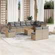 vidaXL 11 Piece Small Sofa Set in Gray/Beige