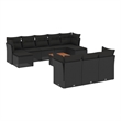vidaXL 11 Piece Poly Rattan Sofa Set in Black