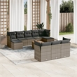 vidaXL 11 Piece Solid Acacia Wood Sofa Set in Gray