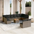 vidaXL 13 Piece Solid Acacia Wood Sofa Set in Gray