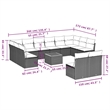 vidaXL 13 Piece Solid Acacia Wood Sofa Set in Gray