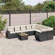 vidaXL 9 Piece Steel Small Sofa Set in Black/White/Cream