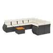 vidaXL 9 Piece Steel Small Sofa Set in Black/White/Cream