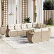 vidaXL 9 Piece Solid Acacia Wood Sofa Set in Beige