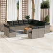 vidaXL 14 Piece Solid Acacia Wood Sofa Set in Gray