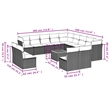 vidaXL 14 Piece Solid Acacia Wood Sofa Set in Gray