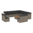 vidaXL 14 Piece Solid Acacia Wood Sofa Set in Gray