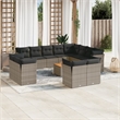 vidaXL 13 Piece Poly Rattan Small Sofa Set in Gray
