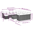 vidaXL 13 Piece Solid Acacia Wood Sofa Set in Gray