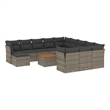 vidaXL 13 Piece Solid Acacia Wood Sofa Set in Gray