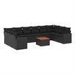 vidaXL Solid Acacia Wood Sofa Set in Black