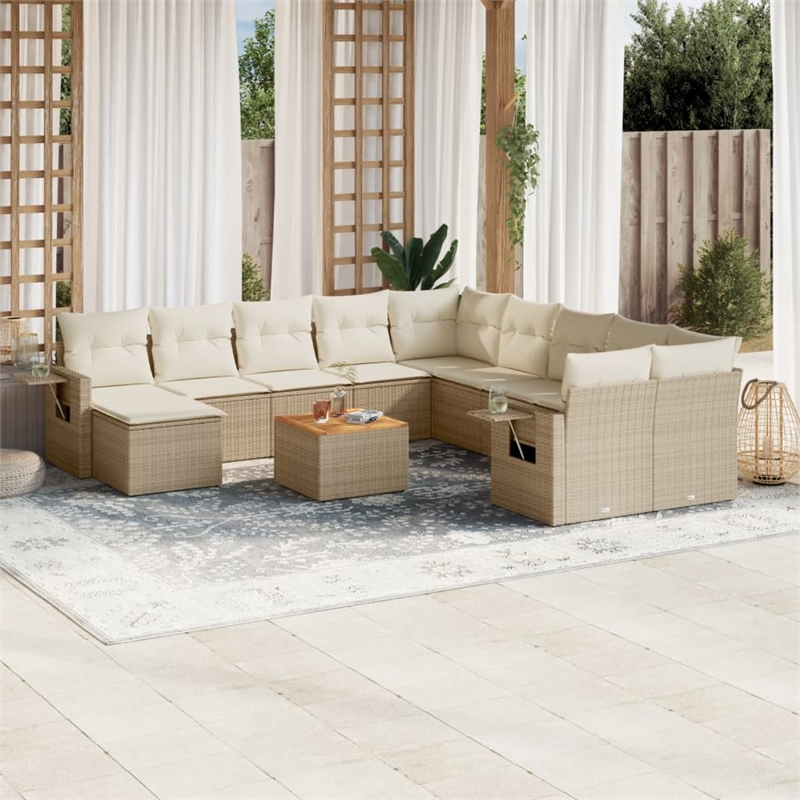 vidaXL 12 Piece Poly Rattan Patio Sofa Set