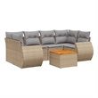 vidaXL Solid Acacia Wood Sofa Set in Gray/Beige
