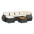 vidaXL 7 Piece Solid Acacia Wood Large Sofa Set in Black