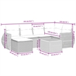 vidaXL 7 Piece Steel Sofa Set in Cream/Beige