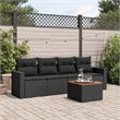 vidaXL 5 Piece Steel Sofa Set in Black