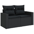 vidaXL 5 Piece Steel Sofa Set in Black
