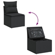 vidaXL 5 Piece Steel Sofa Set in Black
