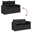 vidaXL 5 Piece Steel Sofa Set in Black