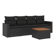 vidaXL 5 Piece Steel Sofa Set in Black
