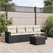 vidaXL 5 Piece Small Sofa Set in Black/White/Cream