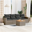 vidaXL 5 Piece Solid Acacia Wood Small Sofa Set in Gray