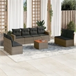 vidaXL 9 Piece Solid Acacia Wood Sofa Set in Gray