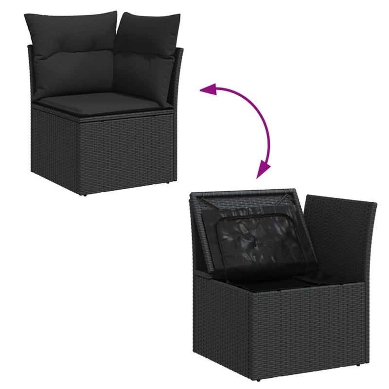 vidaXL 5 Piece Steel Sofa Set in Black